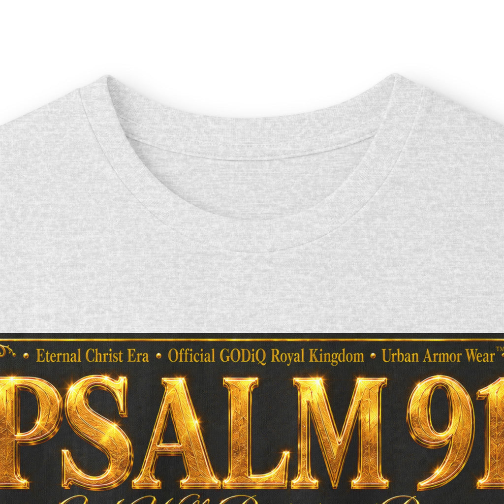 Psalm 91™ Long Sleeve Christian T-Shirt | God's Promise of Divine Protection | Premium Biblical Prayer Shirt | Luxury Faith-Based Scripture Apparel | GODiQ Royal Kingdom™ Urban Armor Wear